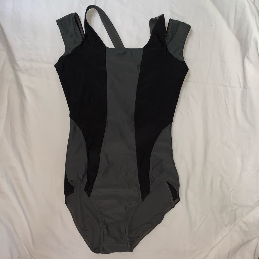 Capezio grey and black leotard